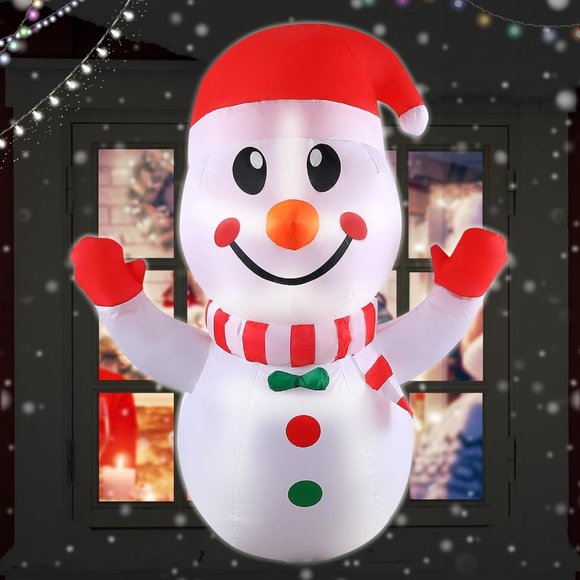 Christmas Inflatable Snowman Decor, 4ft Christmas Window Decor Blow Up,LED - Picture 3 of 6